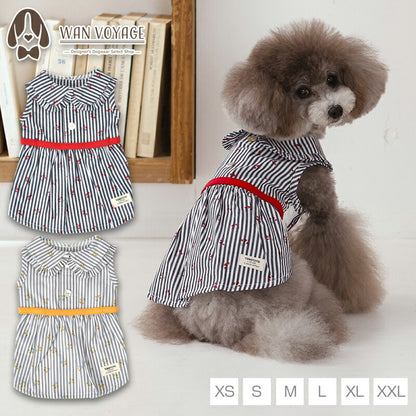 小花ストライプワンピ XS/S/M/L/XL/XXL TINOTITO -ティノティート- 犬服 ドッグウェア TT26SS tt261459