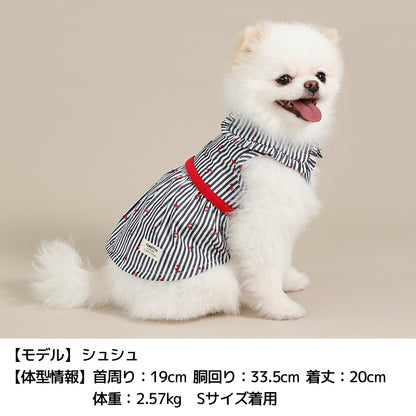 小花ストライプワンピ XS/S/M/L/XL/XXL TINOTITO -ティノティート- 犬服 ドッグウェア TT26SS tt261459