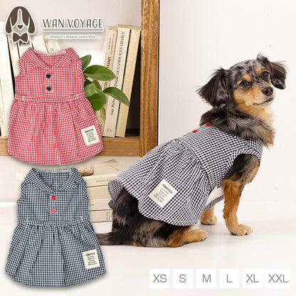 ギンガムチェックワンピ XS/S/M/L/XL/XXL TINOTITO -ティノティート- 犬服 ドッグウェア TT26SS tt261463