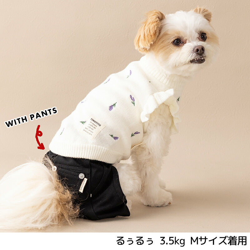 ラベンダー袖フリルニット XS/S/M/L/XL/XXL TINOTITO -ティノティート- 犬服 ドッグウェア TT26AW tt261477