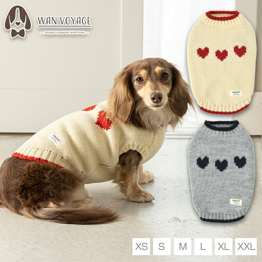 ハートモチーフニット XS/S/M/L/XL/XXL TINOTITO -ティノティート- 犬服 ドッグウェア TT26AW tt261479