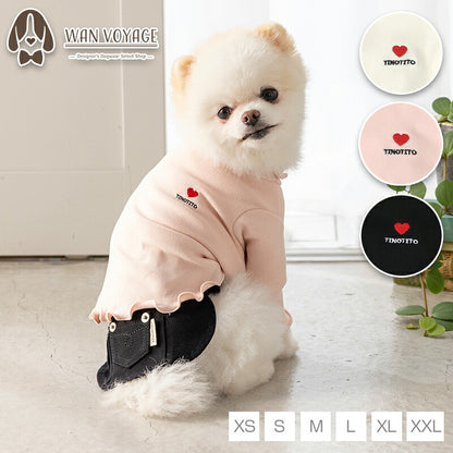 ワンポイントメローTシャツ XS/S/M/L/XL/XXL TINOTITO -ティノティート- カシミヤタッチ 犬服 ドッグウェア TT26AW tt261483