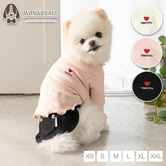 ワンポイントメローTシャツ XS/S/M/L/XL/XXL TINOTITO -ティノティート- カシミヤタッチ 犬服 ドッグウェア TT26AW tt261483