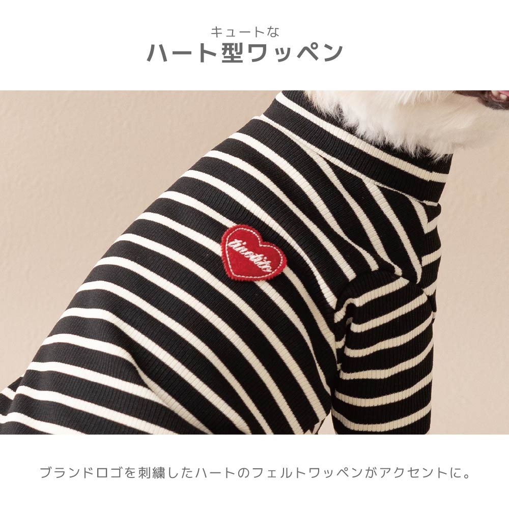 ボーダーワッペンＴシャツ XS/S/M/L/XL/XXL TINOTITO -ティノティート- 犬服 ドッグウェア TT26AW tt261484