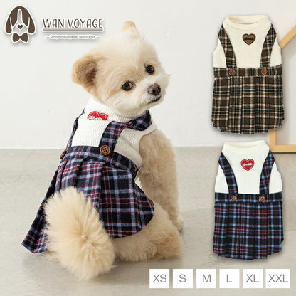 チェックワンピ XS/S/M/L/XL/XXL TINOTITO -ティノティート- 犬服 ドッグウェア TT26AW tt261488