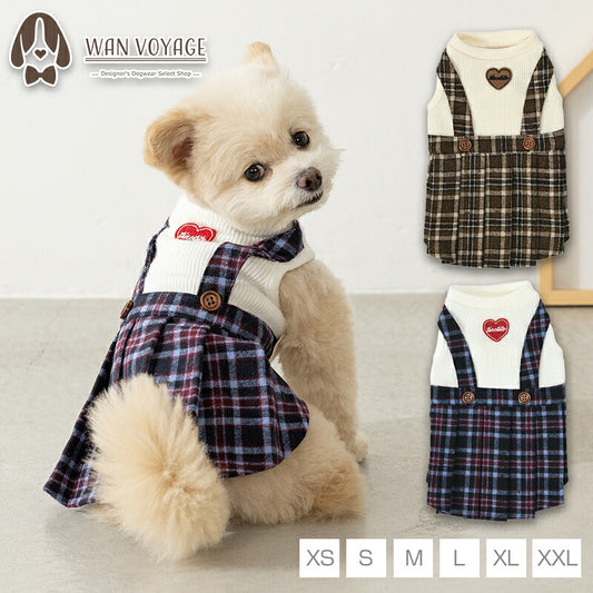 チェックワンピ XS/S/M/L/XL/XXL TINOTITO -ティノティート- 犬服 ドッグウェア TT26AW tt261488