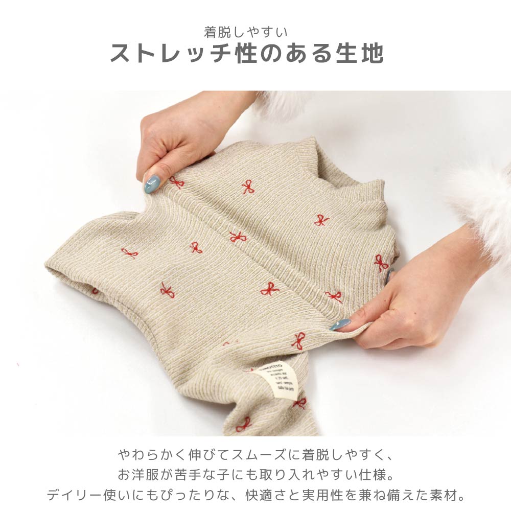 リボン刺しゅうロンパース XS/S/M/L/XL/XXL TINOTITO -ティノティート- 犬服 ドッグウェア TT26AW tt261489