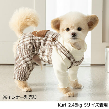 チェック柄ポケット付ロンパース XS/S/M/L/XL/XXL TINOTITO -ティノティート- 重ね着ＯＫ 犬服 ドッグウェア TT26AW tt261490