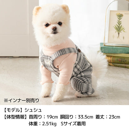 チェック柄ポケット付ロンパース XS/S/M/L/XL/XXL TINOTITO -ティノティート- 重ね着ＯＫ 犬服 ドッグウェア TT26AW tt261490