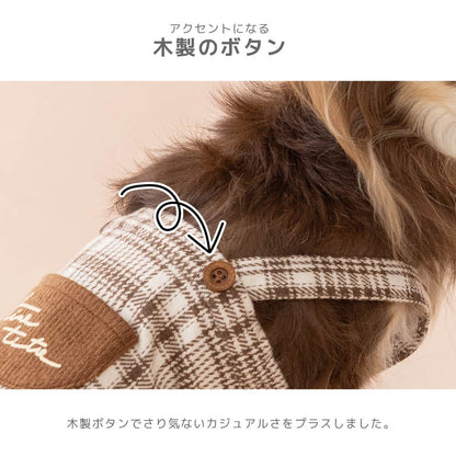 チェック柄ポケット付ロンパース XS/S/M/L/XL/XXL TINOTITO -ティノティート- 重ね着ＯＫ 犬服 ドッグウェア TT26AW tt261490