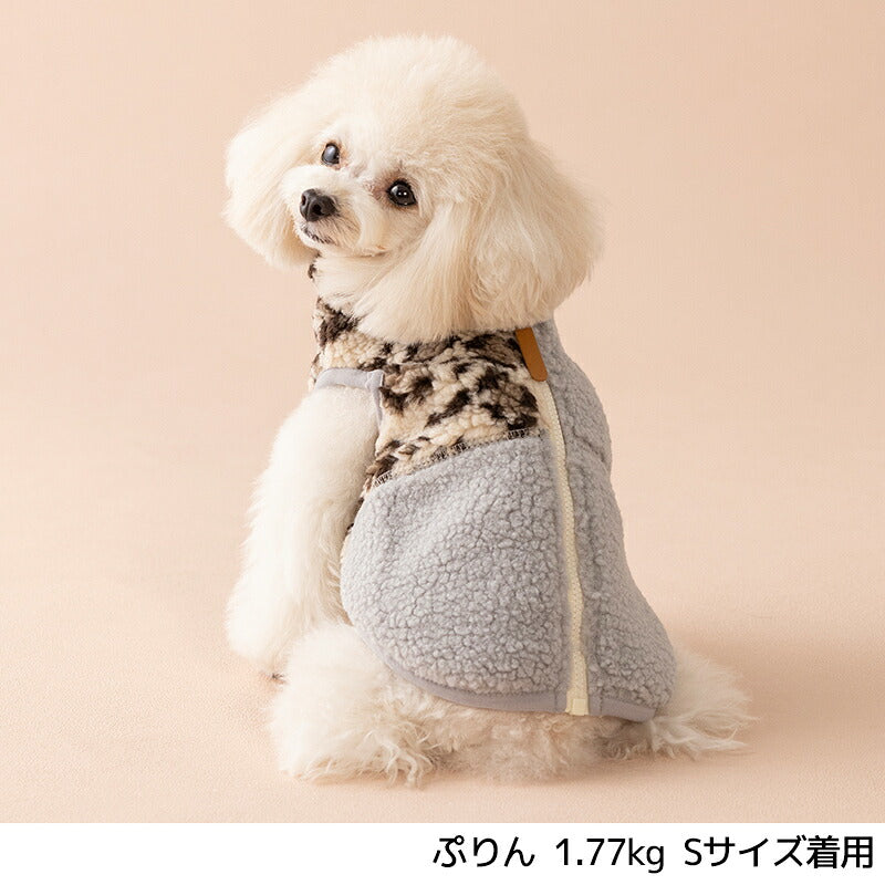 切り替えヒョウ柄ベスト XS/S/M/L/XL/XXL TINOTITO -ティノティート- 重ね着ＯＫ 犬服 ドッグウェア TT26AW tt261492