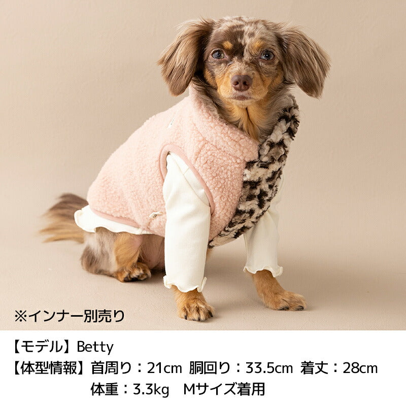 切り替えヒョウ柄ベスト XS/S/M/L/XL/XXL TINOTITO -ティノティート- 重ね着ＯＫ 犬服 ドッグウェア TT26AW tt261492