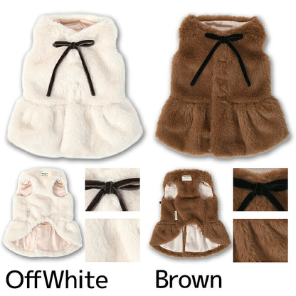 リボン付きボアアウター XS/S/M/L/XL/XXL TINOTITO -ティノティート- 重ね着ＯＫ 犬服 ドッグウェア TT26AW tt261495