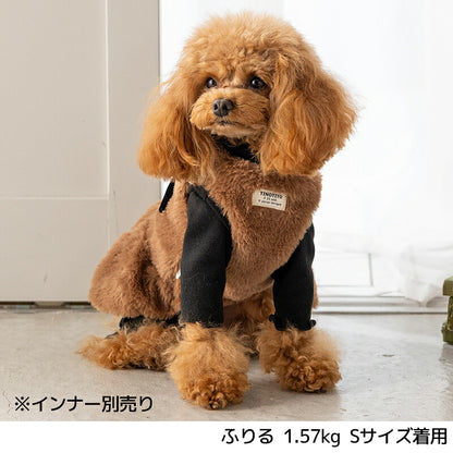 リボン付きボアアウター XS/S/M/L/XL/XXL TINOTITO -ティノティート- 重ね着ＯＫ 犬服 ドッグウェア TT26AW tt261495