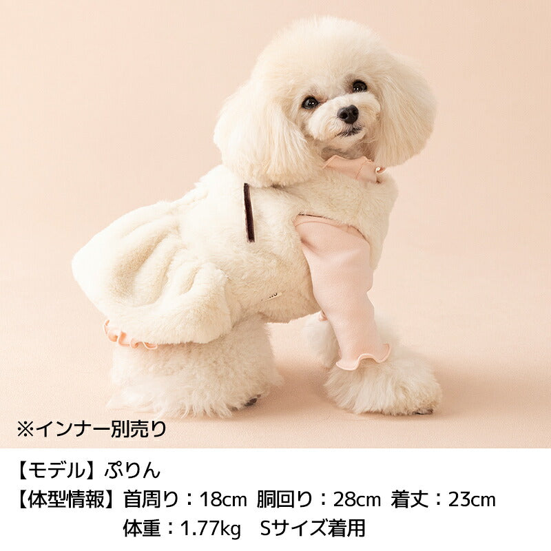 リボン付きボアアウター XS/S/M/L/XL/XXL TINOTITO -ティノティート- 重ね着ＯＫ 犬服 ドッグウェア TT26AW tt261495