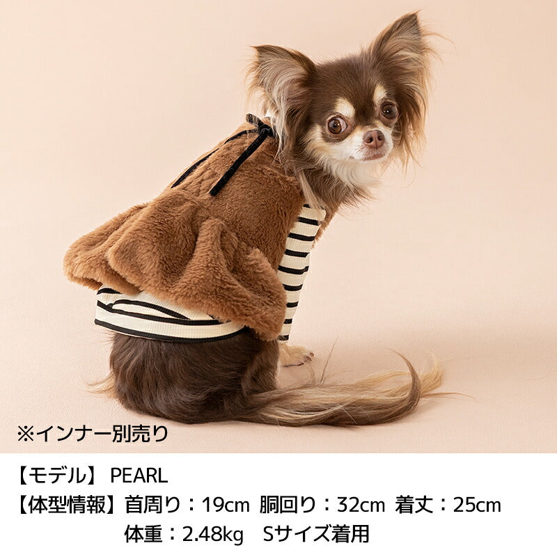 リボン付きボアアウター XS/S/M/L/XL/XXL TINOTITO -ティノティート- 重ね着ＯＫ 犬服 ドッグウェア TT26AW tt261495