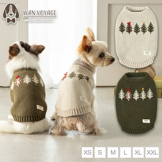 ツリー柄ニット XS/S/M/L/XL/XXL TINOTITO -ティノティート- クリスマス 犬服 ドッグウェア TT26AW tt261497