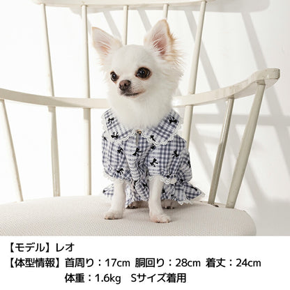 レースチェック柄ブラウス XS/S/M/L/XL/XXL/DS/DM Un TouTou -アントゥトゥ- 犬用 UT25SS ut251005