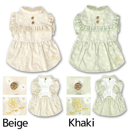 デイジー柄ストライプワンピ XS/S/M/L/XL/XXL Un TouTou -アントゥトゥ- 犬用 UT25SS ut251007