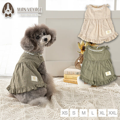 チェックリボンワンピ XS/S/M/L/XL/XXL Un TouTou -アントゥトゥ- 犬用 UT25SS ut251010