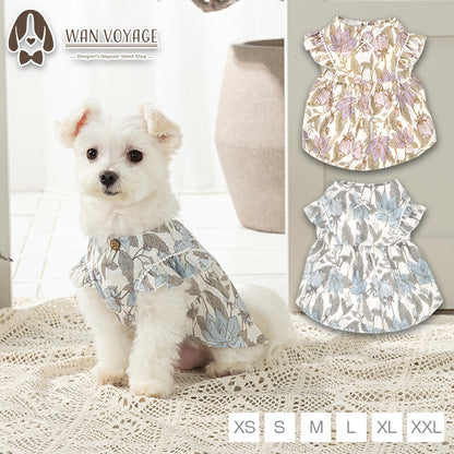 肩フリル切り替えワンピ XS/S/M/L/XL/XXL Un TouTou -アントゥトゥ- 犬用 UT25SS ut251012