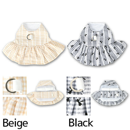 チェック切り替えフリルハーネス S/M/L Un TouTou -アントゥトゥ- 犬用 UT25SS ut259017