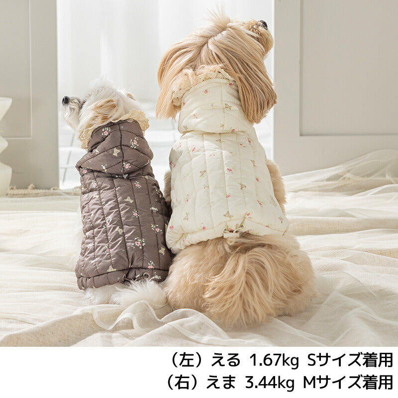 小花柄キルトアウター XS/S/M/L/XL/XXL/DS/DM Un TouTou -アントゥトゥ- 犬服 ドッグウェア UT25AW ut251063
