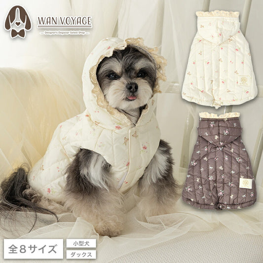 小花柄キルトアウター XS/S/M/L/XL/XXL/DS/DM Un TouTou -アントゥトゥ- 犬服 ドッグウェア UT25AW ut251063