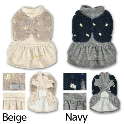 ボアベストワンピ XS/S/M/L/XL/XXL Un TouTou -アントゥトゥ- 犬服 ドッグウェア UT25AW ut251066