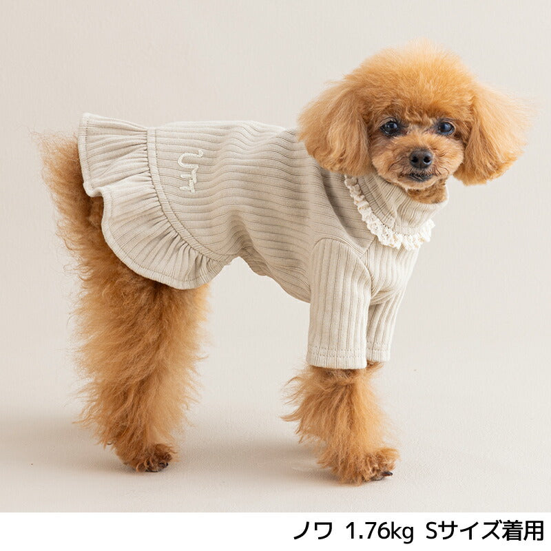 ローウエストリブワンピ XS/S/M/L/XL/XXL Un TouTou -アントゥトゥ- 犬服 ドッグウェア UT25AW ut251067
