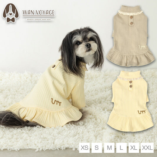 ローウエストリブワンピ XS/S/M/L/XL/XXL Un TouTou -アントゥトゥ- 犬服 ドッグウェア UT25AW ut251067