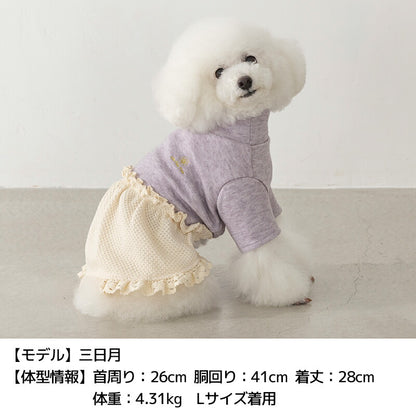襟レース切替ニットワンピ XS/S/M/L/XL/XXL Un TouTou -アントゥトゥ- 犬服 ドッグウェア UT25AW ut251070