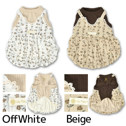 小花柄アンサンブルワンピ XS/S/M/L/XL/XXL Un TouTou -アントゥトゥ- 犬服 ドッグウェア UT25AW ut251074