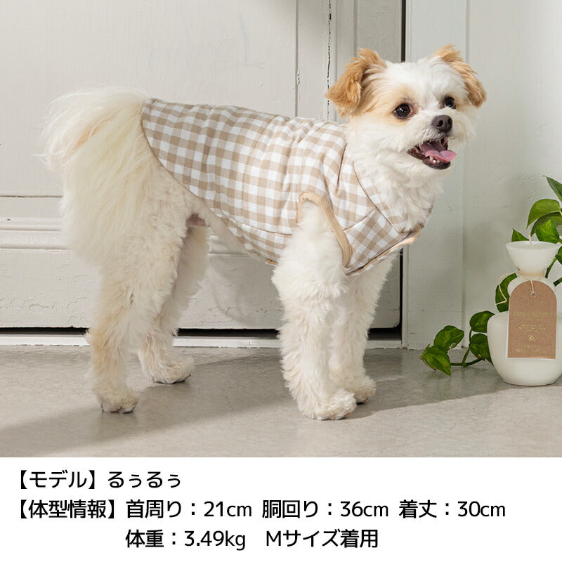 ギンガムチェック中綿アウター XS/S/M/L/XL/XXL/DS/DM Un TouTou -アントゥトゥ- 犬服 ドッグウェア UT25AW ut251075