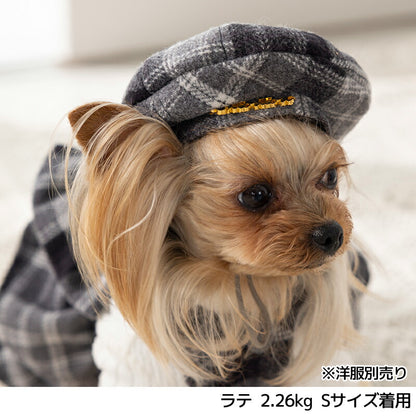 チェック柄ベレー帽 S/M/L Un TouTou -アントゥトゥ- 犬用 帽子 UT25AW ut252085