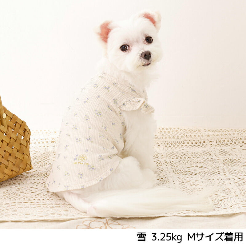 袖フリル小花柄タンク XS/S/M/L/XL/XXL/DS/DM Un TouTou -アントゥトゥ- 犬服 ドッグウェア UT26SS ut261116