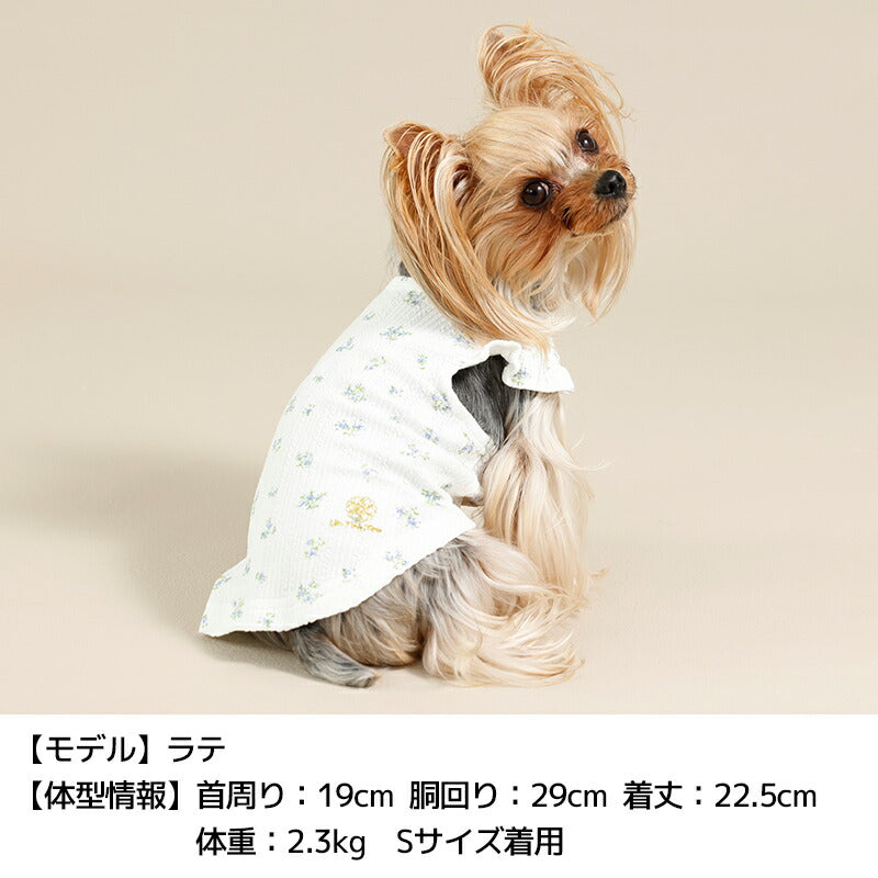 袖フリル小花柄タンク XS/S/M/L/XL/XXL/DS/DM Un TouTou -アントゥトゥ- 犬服 ドッグウェア UT26SS ut261116