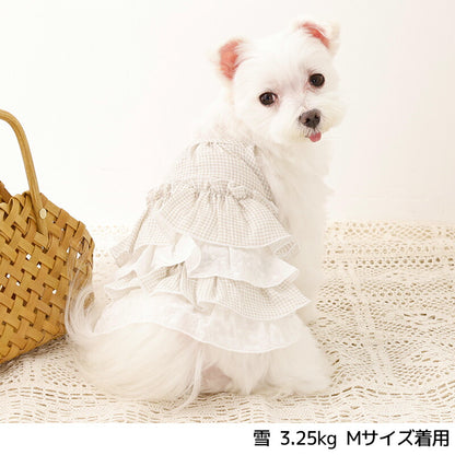 チェックフリルワンピ XS/S/M/L/XL/XXL Un TouTou -アントゥトゥ- 犬服 ドッグウェア UT26SS ut261119