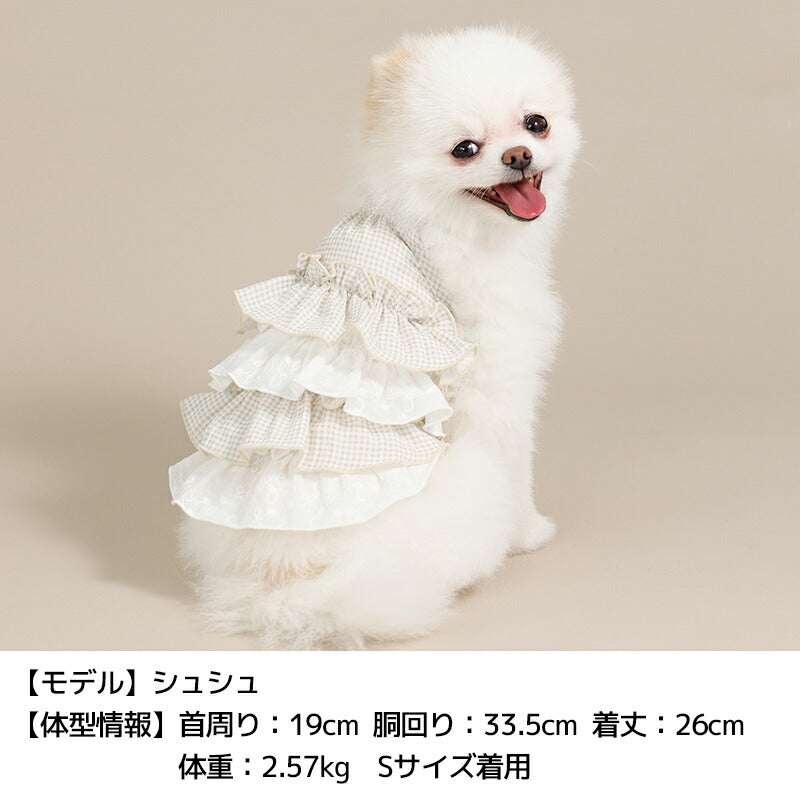 チェックフリルワンピ XS/S/M/L/XL/XXL Un TouTou -アントゥトゥ- 犬服 ドッグウェア UT26SS ut261119