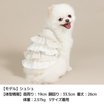 チェックフリルワンピ XS/S/M/L/XL/XXL Un TouTou -アントゥトゥ- 犬服 ドッグウェア UT26SS ut261119