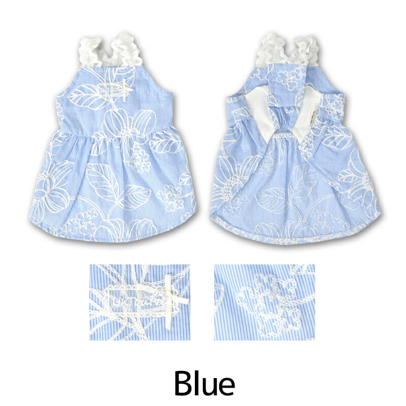 花柄刺しゅうワンピ XS/S/M/L/XL/XXL Un TouTou -アントゥトゥ- 犬服 ドッグウェア UT26SS ut261122