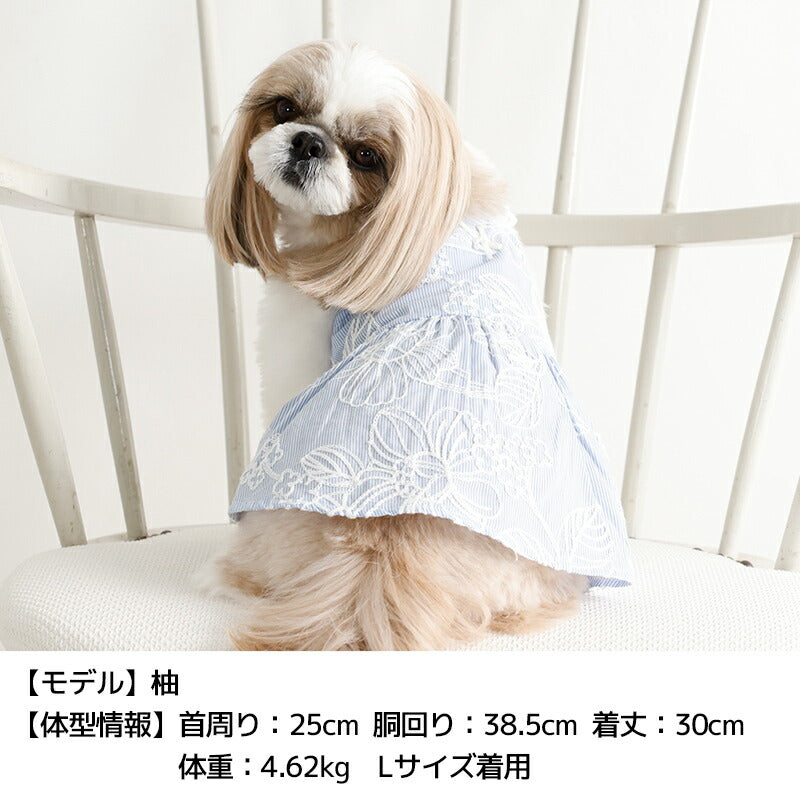 花柄刺しゅうワンピ XS/S/M/L/XL/XXL Un TouTou -アントゥトゥ- 犬服 ドッグウェア UT26SS ut261122