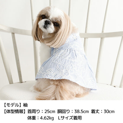 花柄刺しゅうワンピ XS/S/M/L/XL/XXL Un TouTou -アントゥトゥ- 犬服 ドッグウェア UT26SS ut261122