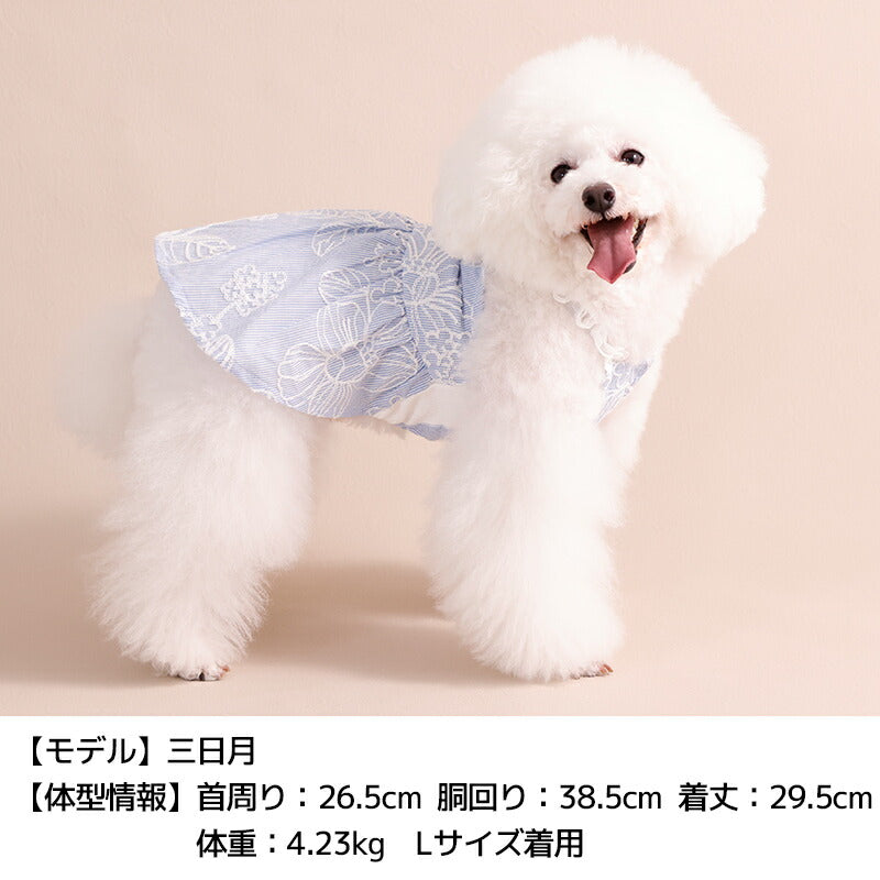 花柄刺しゅうワンピ XS/S/M/L/XL/XXL Un TouTou -アントゥトゥ- 犬服 ドッグウェア UT26SS ut261122