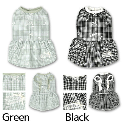 チェックリボンワンピ XS/S/M/L/XL/XXL Un TouTou -アントゥトゥ- 犬服 ドッグウェア UT26SS ut261124
