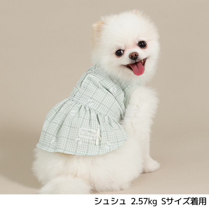 チェックリボンワンピ XS/S/M/L/XL/XXL Un TouTou -アントゥトゥ- 犬服 ドッグウェア UT26SS ut261124