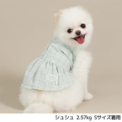 チェックリボンワンピ XS/S/M/L/XL/XXL Un TouTou -アントゥトゥ- 犬服 ドッグウェア UT26SS ut261124