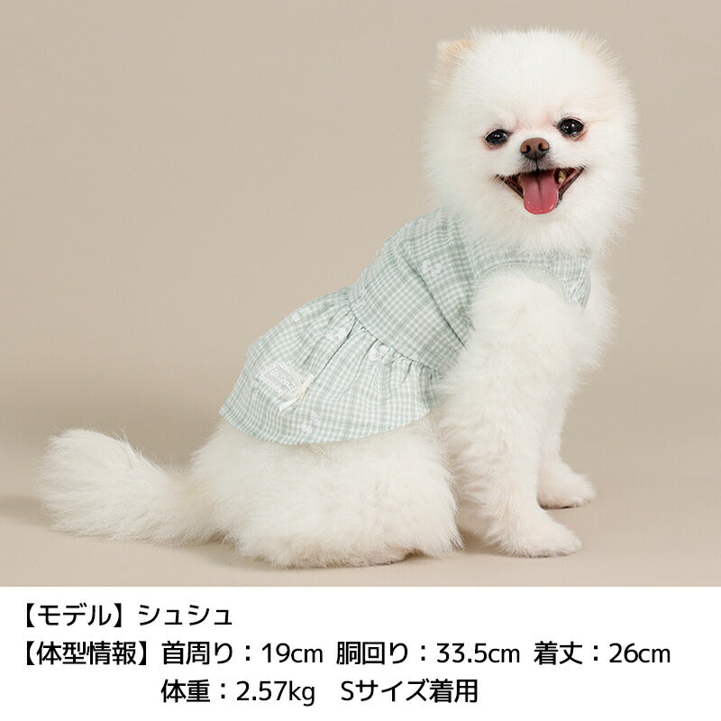 チェックリボンワンピ XS/S/M/L/XL/XXL Un TouTou -アントゥトゥ- 犬服 ドッグウェア UT26SS ut261124
