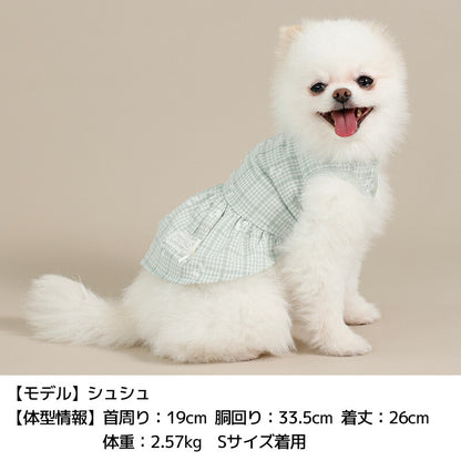 チェックリボンワンピ XS/S/M/L/XL/XXL Un TouTou -アントゥトゥ- 犬服 ドッグウェア UT26SS ut261124