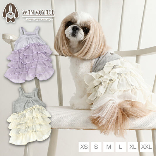 キャミフリルワンピ XS/S/M/L/XL/XXL Un TouTou -アントゥトゥ- 犬服 ドッグウェア UT26SS ut261126